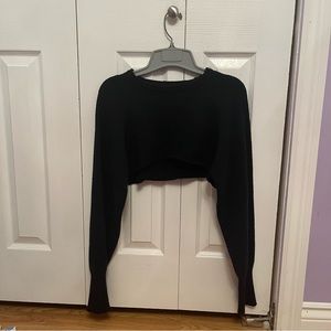Korean Fashion Navy Blue Cropped Sweater Bolero Knit